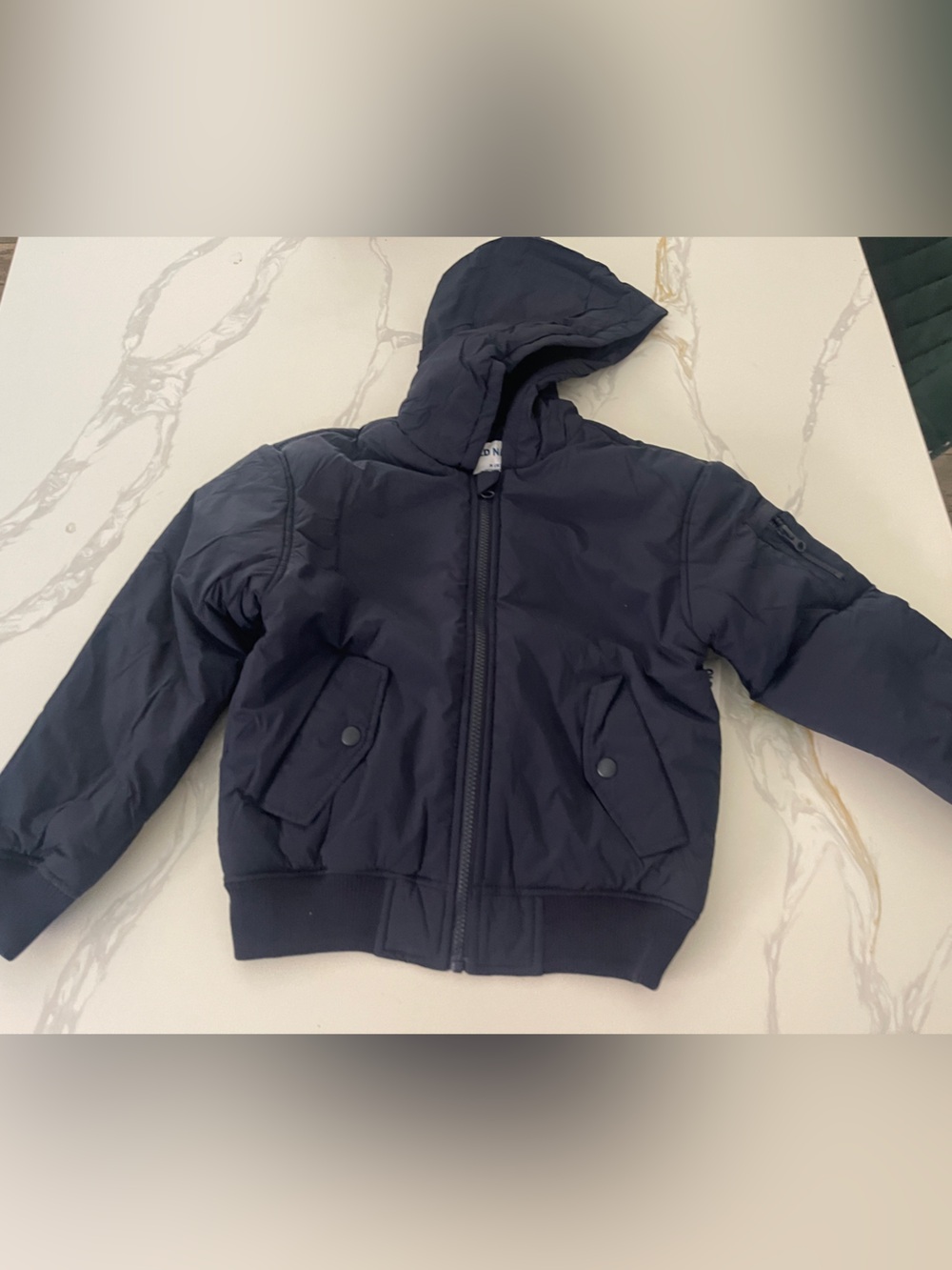 Old Navy Navy Hooded Puffer Jacket for Kids M-8
